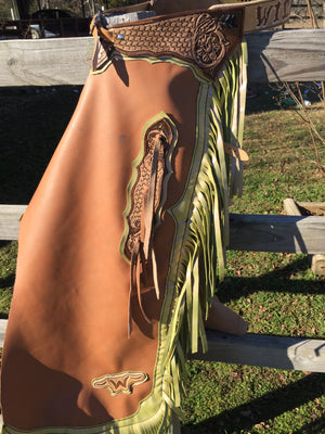 Custom bull riding chaps